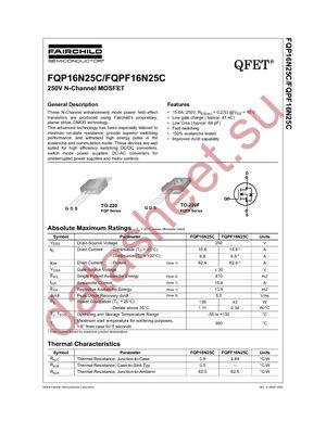FQP16N25C datasheet  